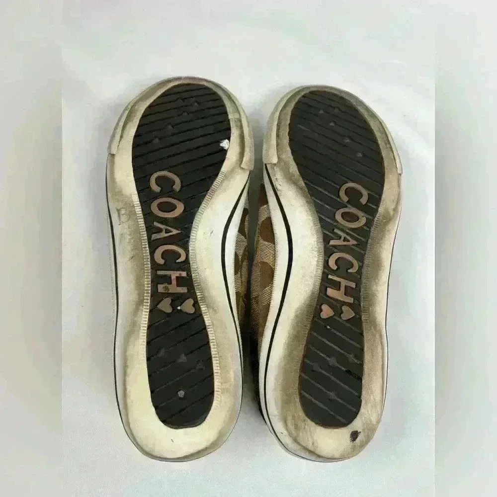 Coach Kira Brown Signature Pattern Fashion Sneakers Women's Size 6.5 - Picture 4 of 5